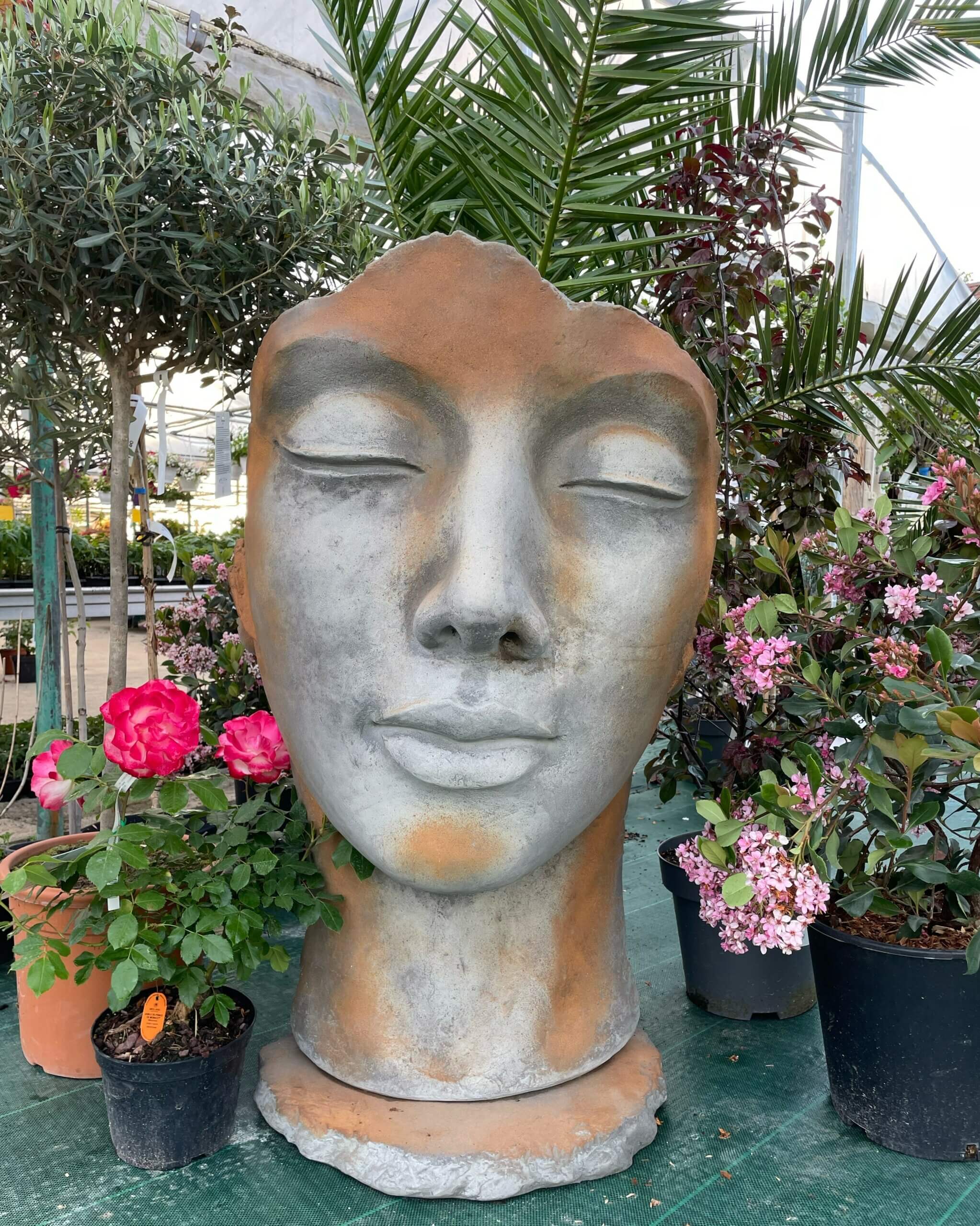 STATUE DÉCORATIVE VISAGE FEMME – La Ferme Saint-Antoine